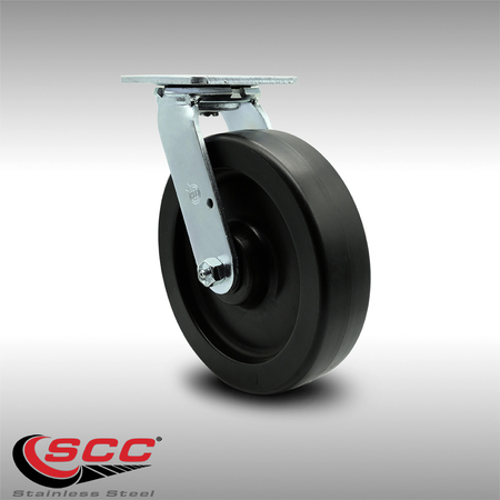 Service Caster 8 Inch Stainless Steel Polyolefin Wheel Swivel Caster with Ball Bearing SCC SCC-SS30S820-POB